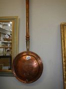 A Victorian copper warming pan, COLLECT ONLY.