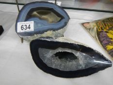 Two pieces of agate geode.