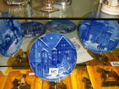 Six German porcelain collector's plates, 1970, 72, 73, 74, 75 and 76.