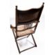 A Victorian mahogany folding campaign chair, with studded and tapestry embroidered head panel, - Image 2 of 5