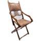 A Victorian mahogany folding campaign chair, with studded and tapestry embroidered head panel, - Image 1 of 5