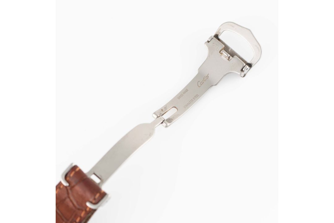 A GENTLEMAN'S SIZE STAINLESS STEEL CARTIER TANK BASCULANTE WRIST WATCH CIRCA 2000s, REF. 2405 - Image 9 of 9