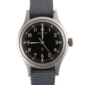 A GENTLEMAN'S STAINLESS STEEL BRITISH MILITARY HAMILTON RAF PILOTS WRIST WATCH CIRCA 1960s Movement:
