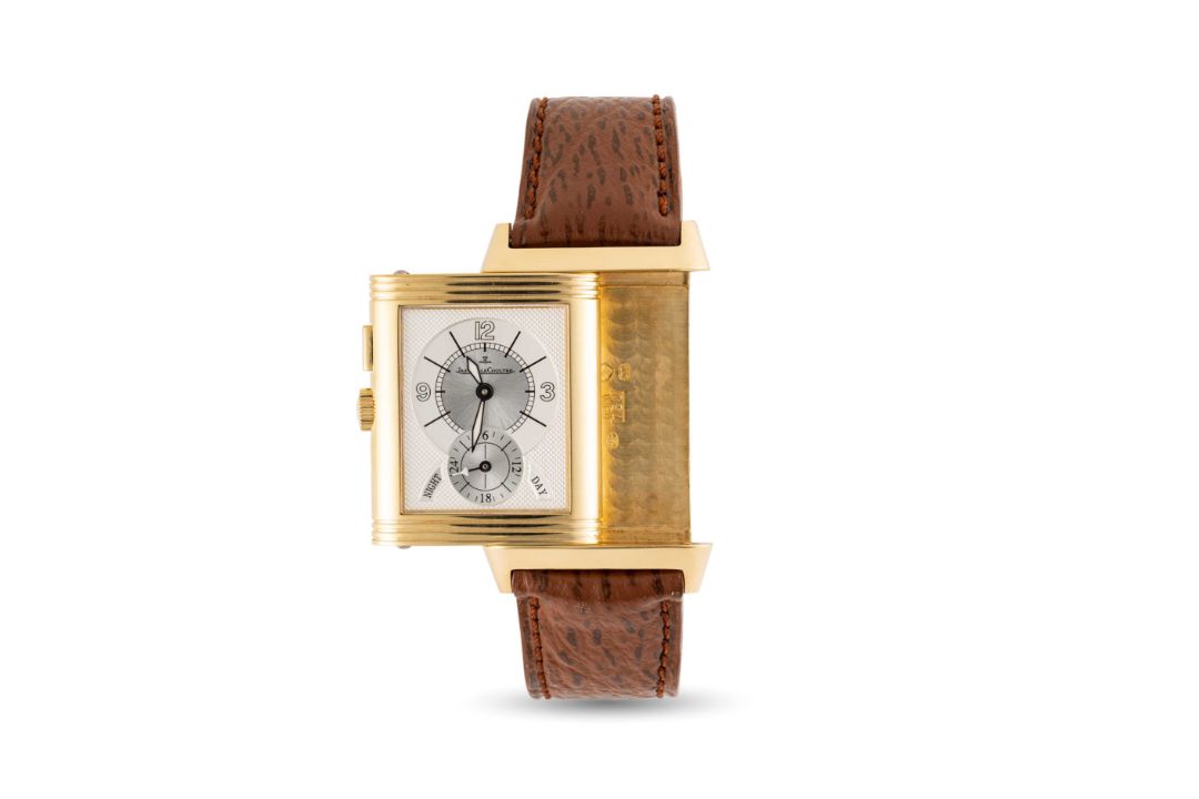 A FINE GENTLEMAN'S SIZE 18K SOLID GOLD JAEGER LECOULTRE REVERSO DUOFACE NIGHT & DAY DUAL TIME - Image 2 of 3