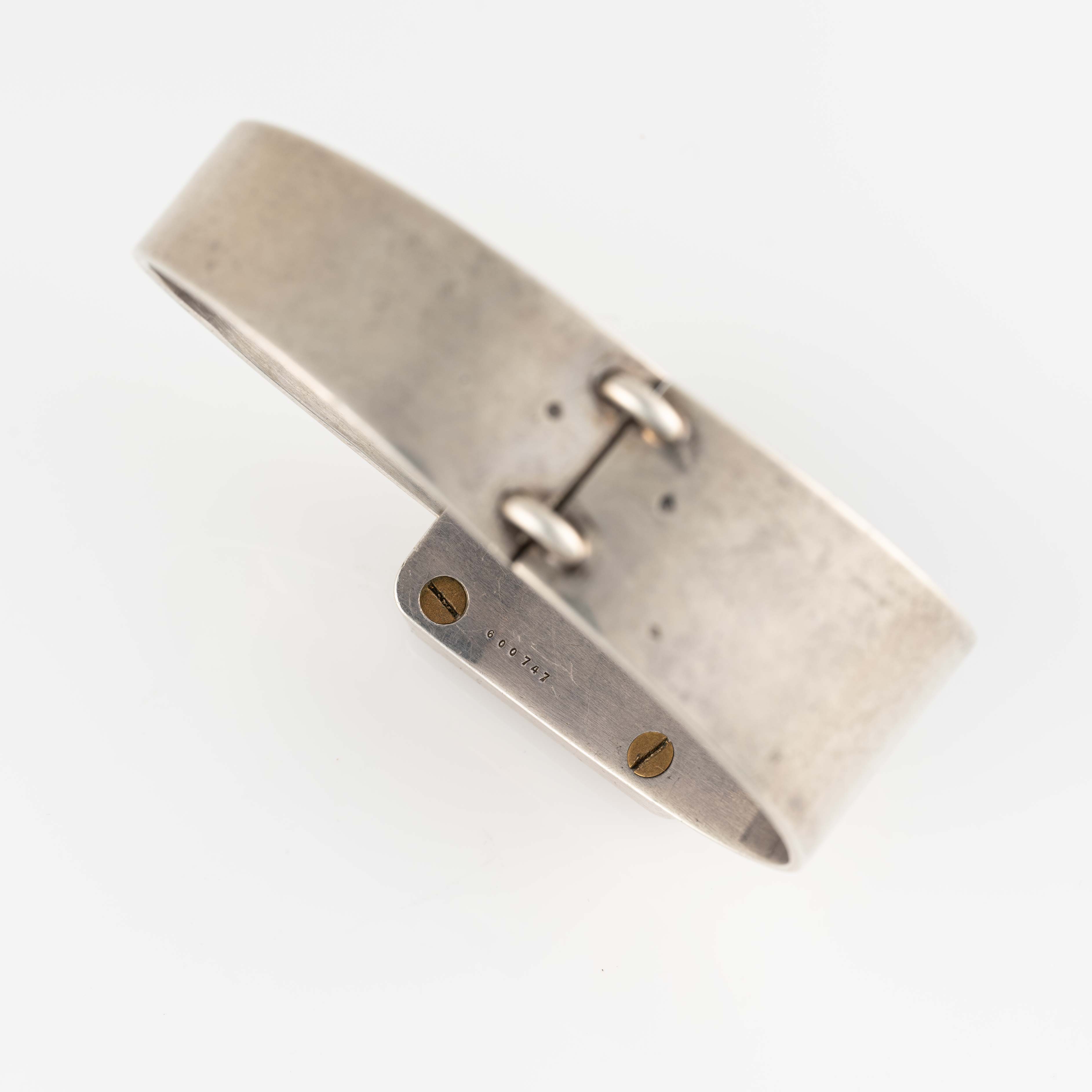 A VERY RARE SOLID SILVER HERMES BRACELET WATCH CIRCA 1970s, MADE BY JAEGER Movement: Manual wind, - Image 7 of 7