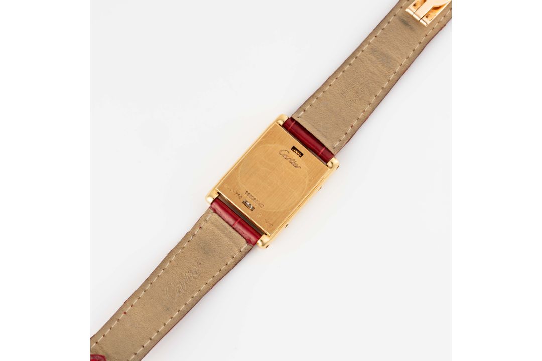A RARE LADIES 18K SOLID GOLD & DIAMOND CARTIER TANK BASCULANTE WRIST WATCH CIRCA 2000s, REF. 2480 - Image 7 of 10