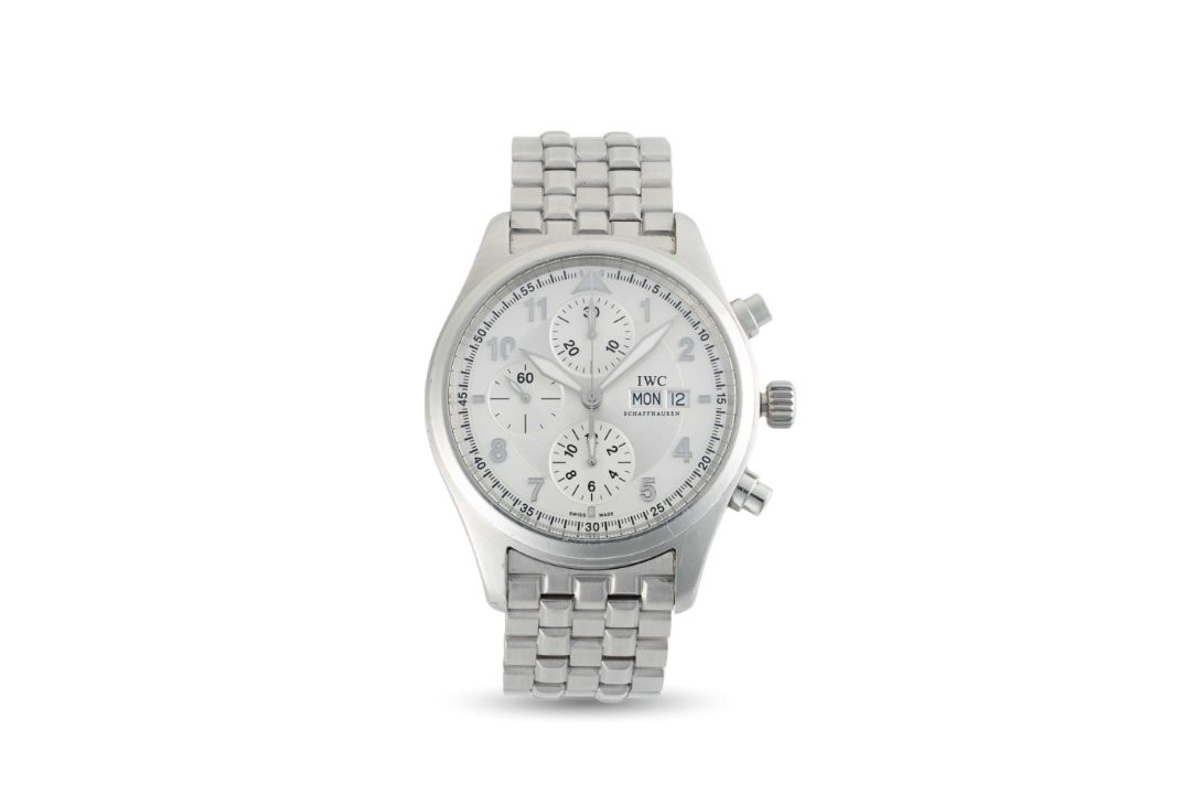 A GENTLEMAN'S SIZE STAINLESS STEEL IWC PILOT SPITFIRE AUTOMATIC CHRONOGRAPH BRACELET WATCH CIRCA - Image 2 of 8