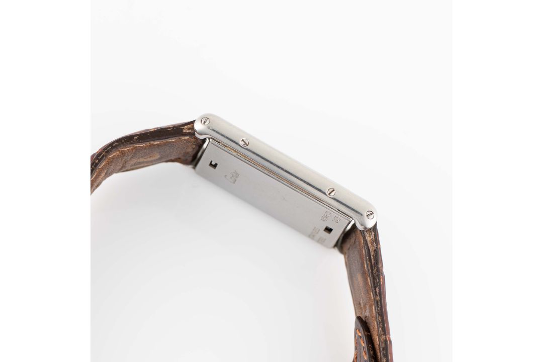 A GENTLEMAN'S SIZE STAINLESS STEEL CARTIER TANK BASCULANTE WRIST WATCH CIRCA 2000s, REF. 2405 - Image 7 of 9