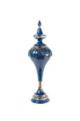 A LARGE SOLD GOLD, LAPIS LAZULI & DIAMOND CENTREPIECE CIRCA 1980s Standing approx. 69cm tall.