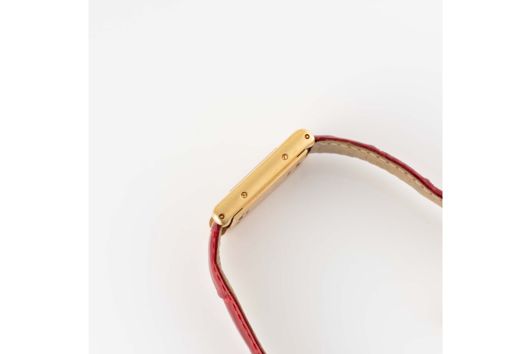 A RARE LADIES 18K SOLID GOLD & DIAMOND CARTIER TANK BASCULANTE WRIST WATCH CIRCA 2000s, REF. 2480 - Image 8 of 10