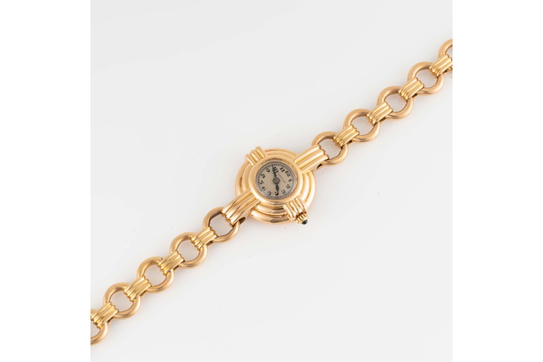 A RARE LADIES 18K SOLID GOLD CARTIER BRACELET WATCH CIRCA 1960s Movement: 17J, manual wind, cal. - Image 4 of 8