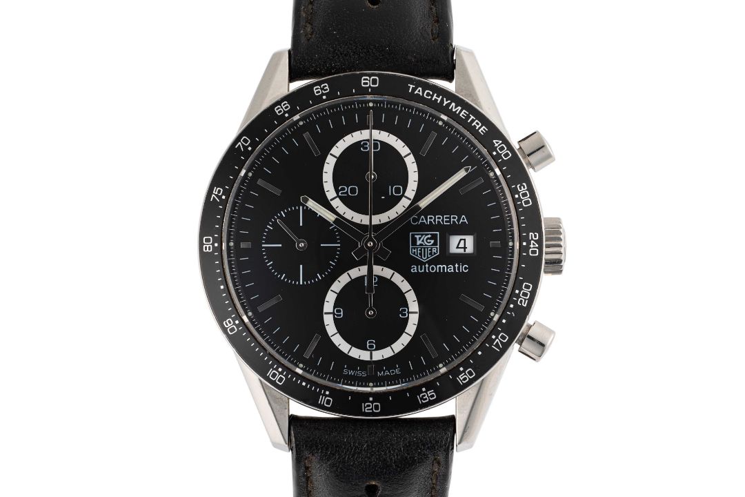 A GENTLEMAN'S SIZE STAINLESS STEEL TAG HEUER CARRERA AUTOMATIC CHRONOGRAPH WRIST WATCH CIRCA - Image 1 of 8
