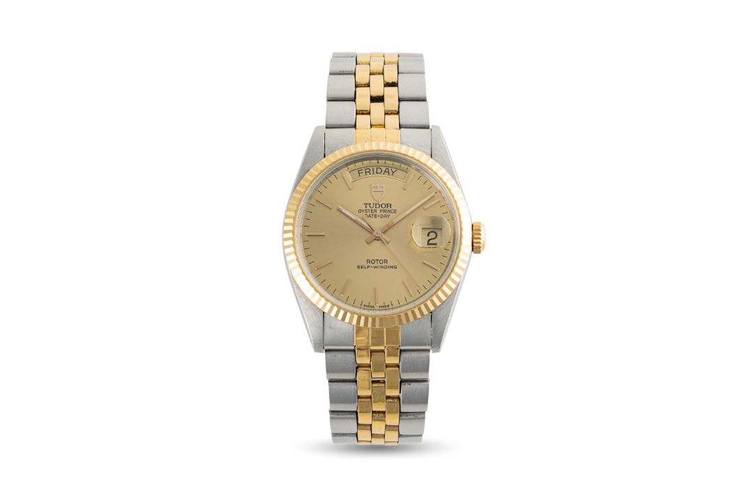 A GENTLEMAN'S SIZE STEEL & GOLD TUDOR OYSTER PRINCE DAY DATE BRACELET WATCH DATED 2001, REF. 76213 - Image 2 of 2