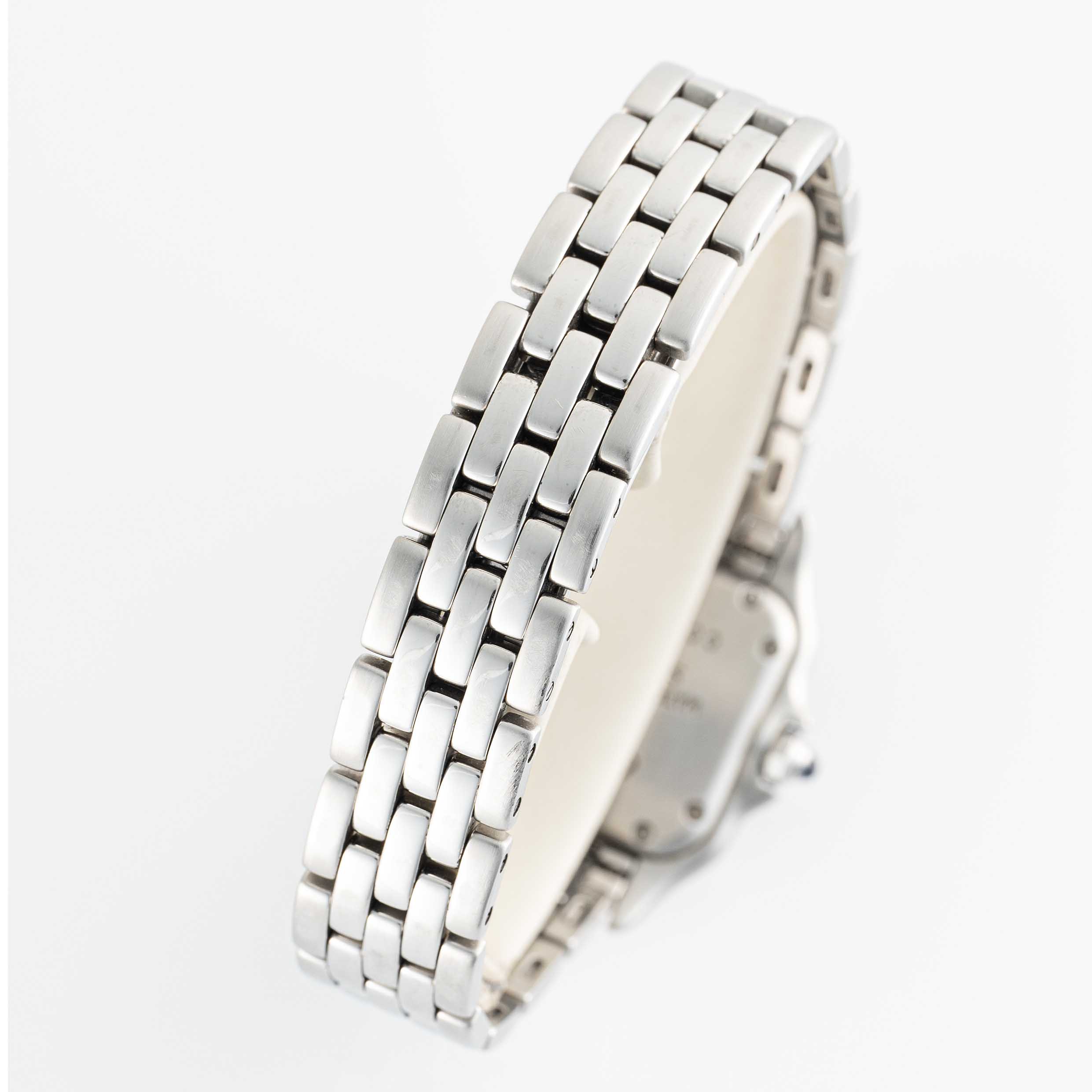 A LADIES STAINLESS STEEL CARTIER PANTHERE BRACELET WATCH CIRCA 1990s, REF. 1320 WITH CARTIER BOX & - Image 7 of 7