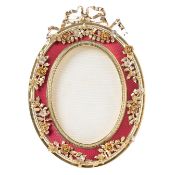 A FINE 18K SOLID GOLD & GUILLOCHE ENAMEL PICTURE FRAME CIRCA 1990, BY ASPREY LONDON Dark pink