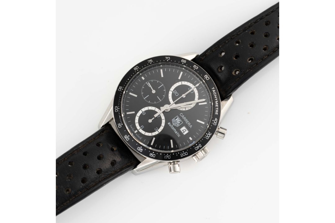 A GENTLEMAN'S SIZE STAINLESS STEEL TAG HEUER CARRERA AUTOMATIC CHRONOGRAPH WRIST WATCH CIRCA - Image 7 of 8