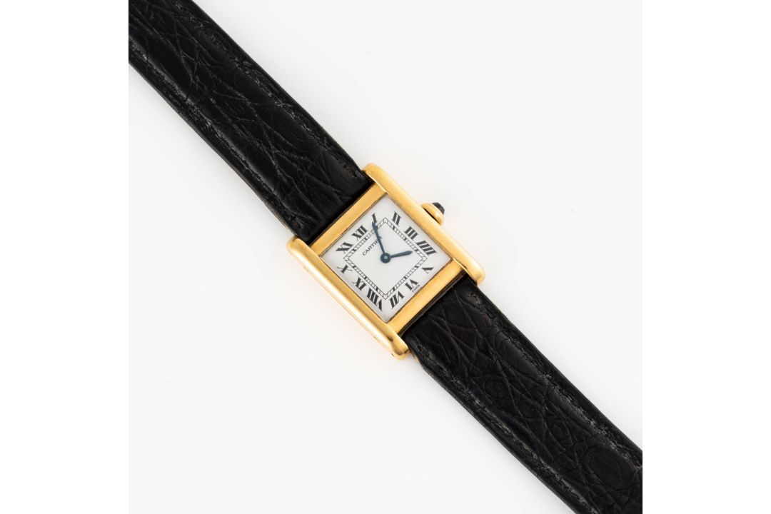 A RARE GENTLEMAN'S SIZE 18K SOLID GOLD CARTIER PARIS TANK NORMALE WRIST WATCH CIRCA 1980s - Image 4 of 8