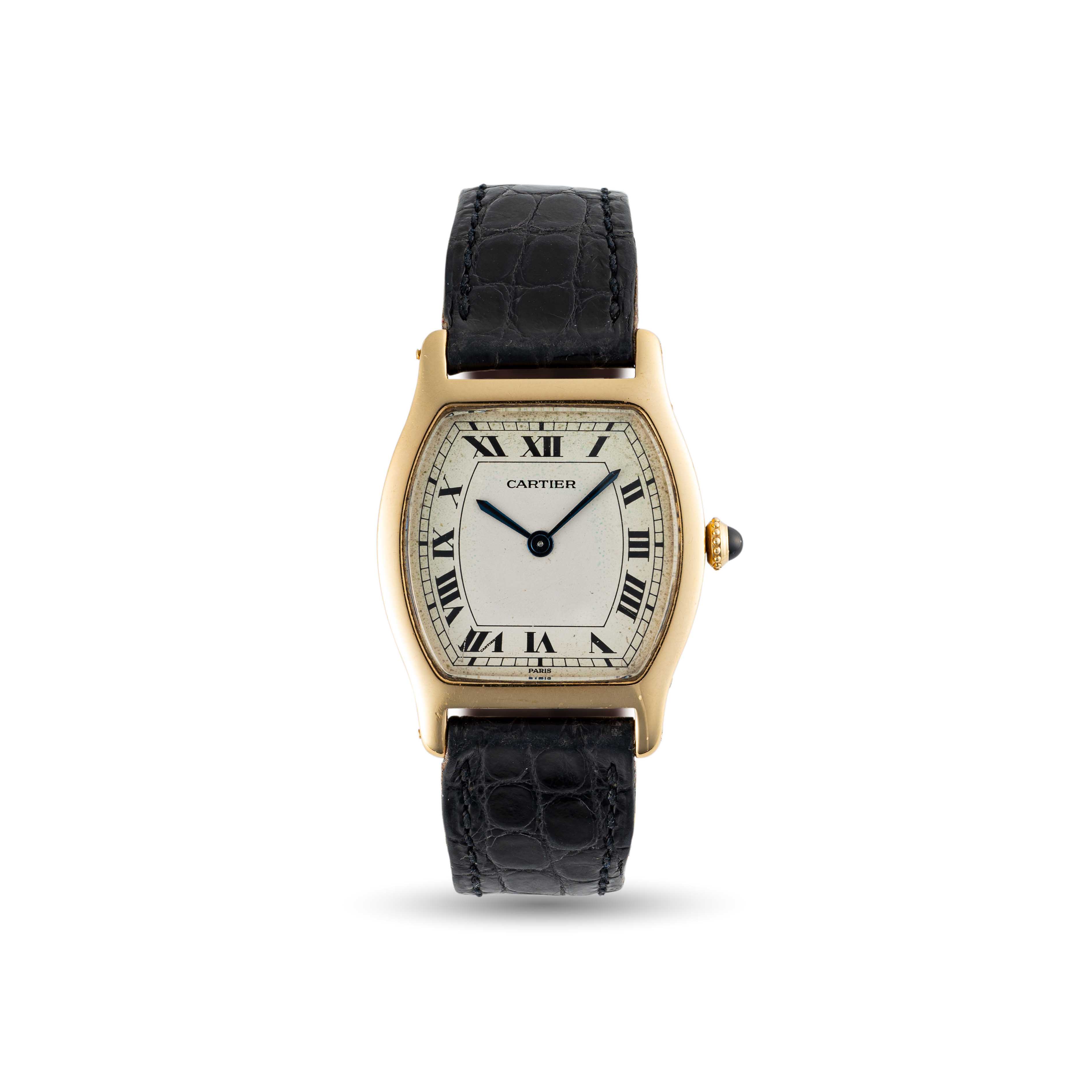 A RARE GENTLEMAN'S SIZE 18K SOLID GOLD CARTIER PARIS TORTUE WRIST WATCH CIRCA 1980, WITH FREDERIC - Image 2 of 11