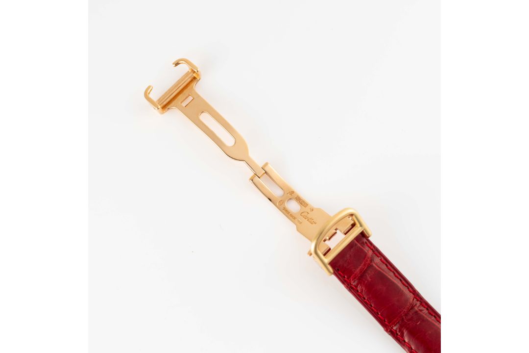 A RARE LADIES 18K SOLID GOLD & DIAMOND CARTIER TANK BASCULANTE WRIST WATCH CIRCA 2000s, REF. 2480 - Image 10 of 10