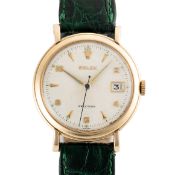 A RARE GENTLEMAN'S SIZE 9CT SOLID GOLD ROLEX PRECISION DATE WRIST WATCH CIRCA 1960s Movement: 17J,