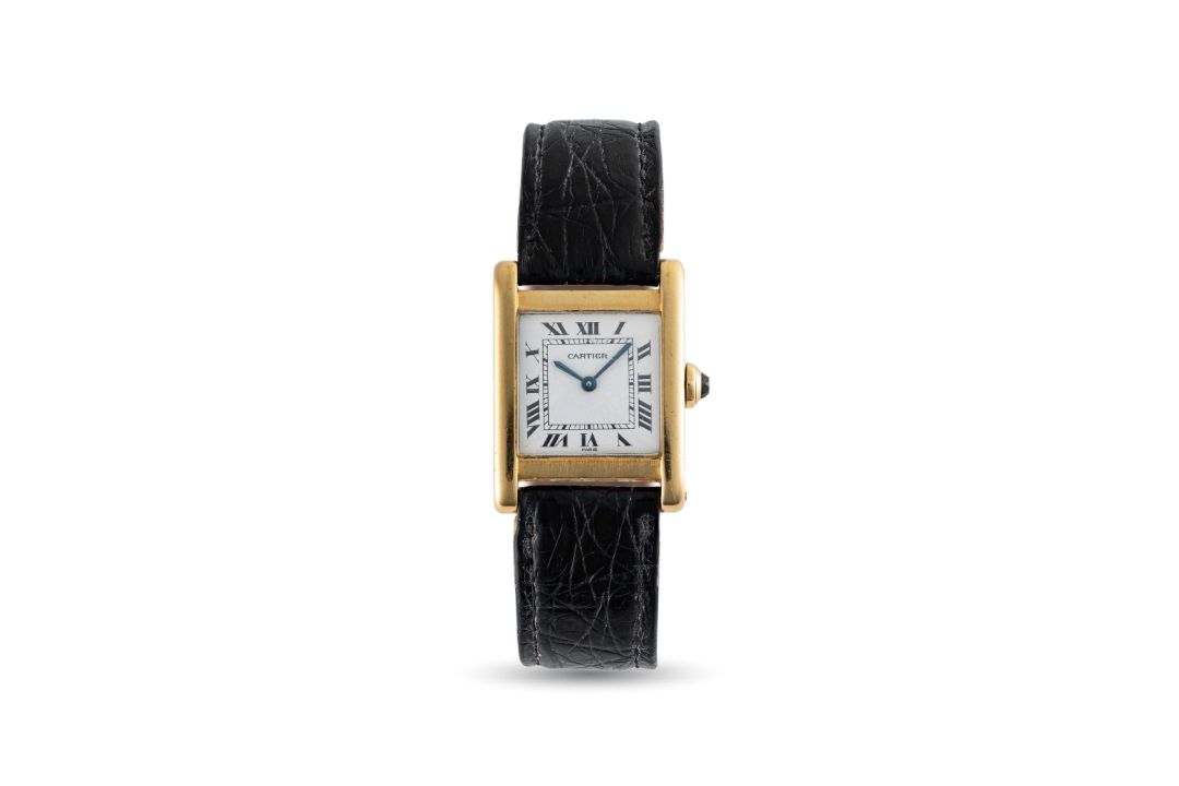 A RARE GENTLEMAN'S SIZE 18K SOLID GOLD CARTIER PARIS TANK NORMALE WRIST WATCH CIRCA 1980s - Image 2 of 8