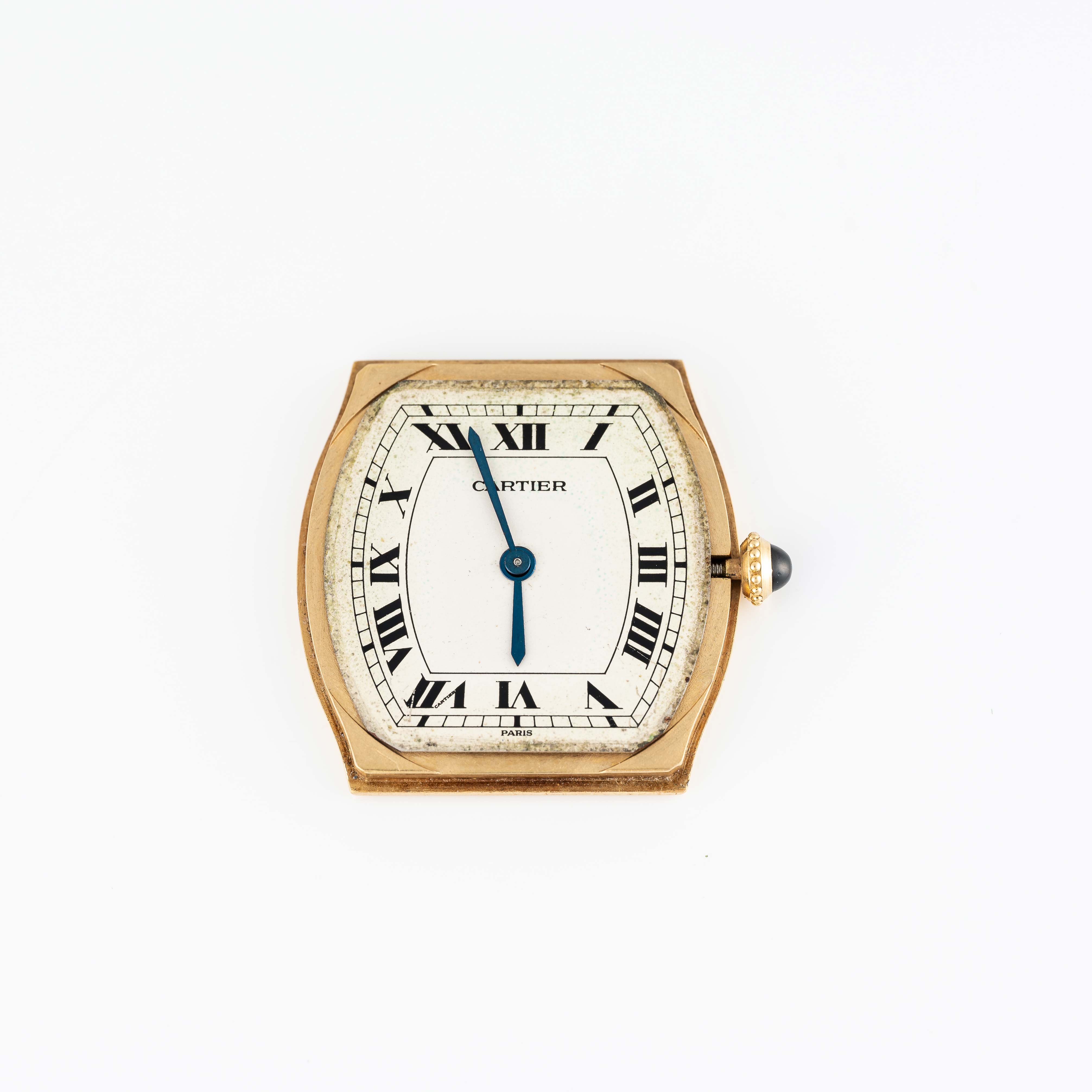 A RARE GENTLEMAN'S SIZE 18K SOLID GOLD CARTIER PARIS TORTUE WRIST WATCH CIRCA 1980, WITH FREDERIC - Image 10 of 11