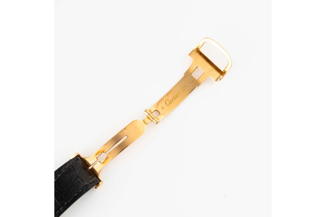 A RARE GENTLEMAN'S SIZE 18K SOLID GOLD CARTIER PARIS TANK NORMALE WRIST WATCH CIRCA 1980s - Image 6 of 8