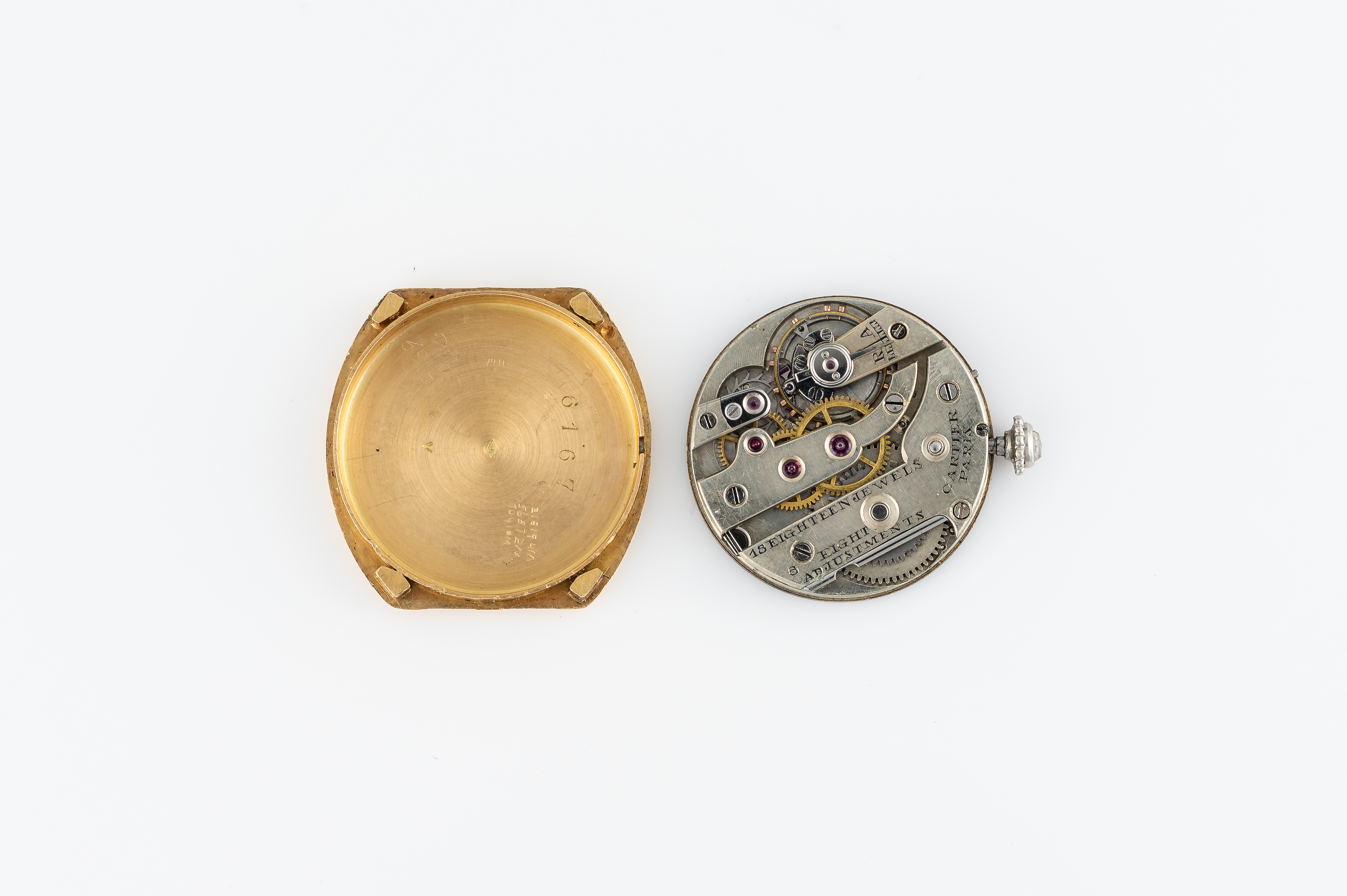 A FINE LADIES PLATINUM & 18K SOLID GOLD DIAMOND CARTIER TORTUE WRIST WATCH CIRCA 1930s Movement: - Image 8 of 8