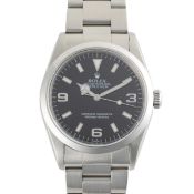 A GENTLEMAN'S STAINLESS STEEL ROLEX OYSTER PERPETUAL EXPLORER BRACELET WATCH CIRCA 1999, REF.