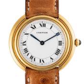 A GENTLEMAN'S SIZE 18K SOLID GOLD CARTIER PARIS VENDOME AUTOMATIC WRIST WATCH CIRCA 1970s, REF.