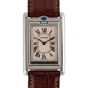 A GENTLEMAN'S SIZE STAINLESS STEEL CARTIER TANK BASCULANTE WRIST WATCH CIRCA 2000s, REF. 2405