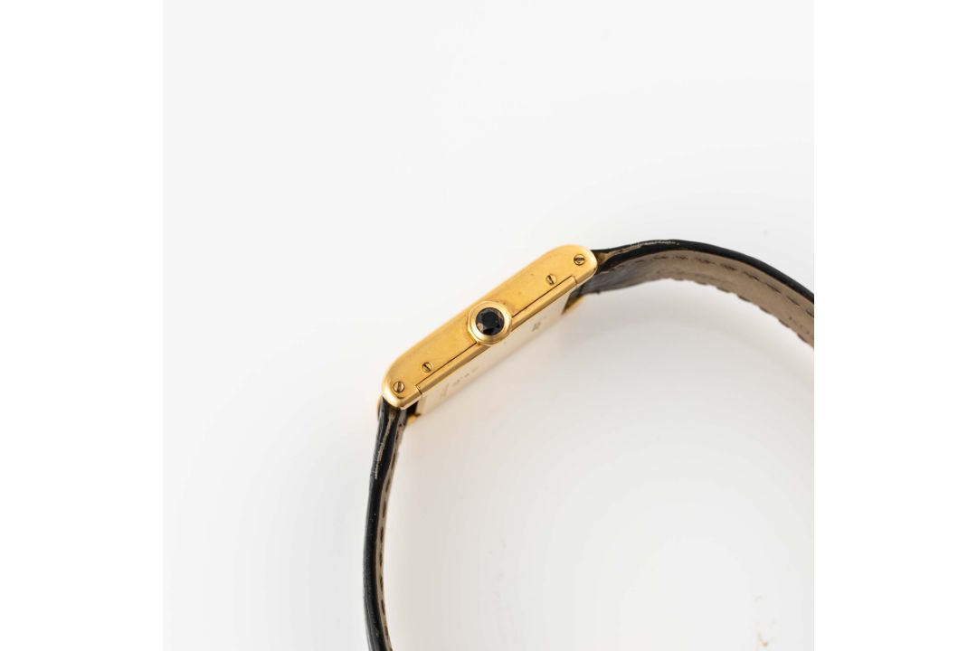 A RARE GENTLEMAN'S SIZE 18K SOLID GOLD CARTIER PARIS TANK NORMALE WRIST WATCH CIRCA 1980s - Image 7 of 8