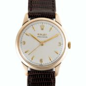 A GENTLEMAN'S SIZE 9CT SOLID GOLD ROLEX PRECISION WRIST WATCH CIRCA 1960s  Movement: 17J, manual