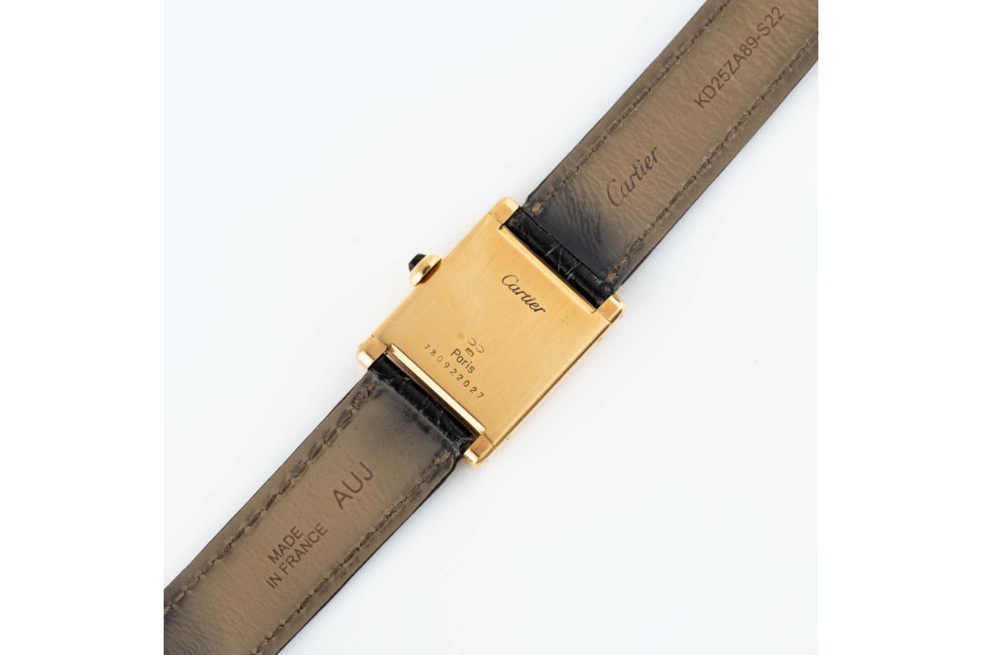 A RARE GENTLEMAN'S SIZE 18K SOLID GOLD CARTIER PARIS TANK NORMALE WRIST WATCH CIRCA 1980s - Image 5 of 8