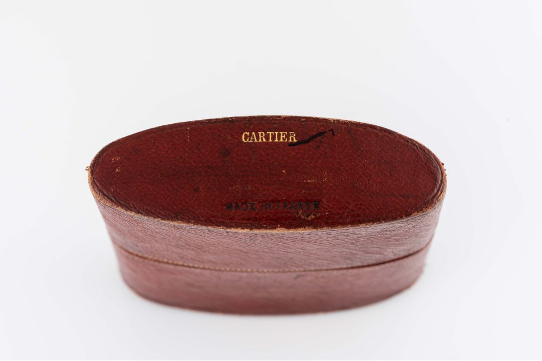 A RARE SOLID SILVER & GOLD CARTIER TRAVEL CLOCK CIRCA 1930, WITH 24 HOUR ENAMEL DIAL, ACCOMPANIED BY - Image 5 of 5