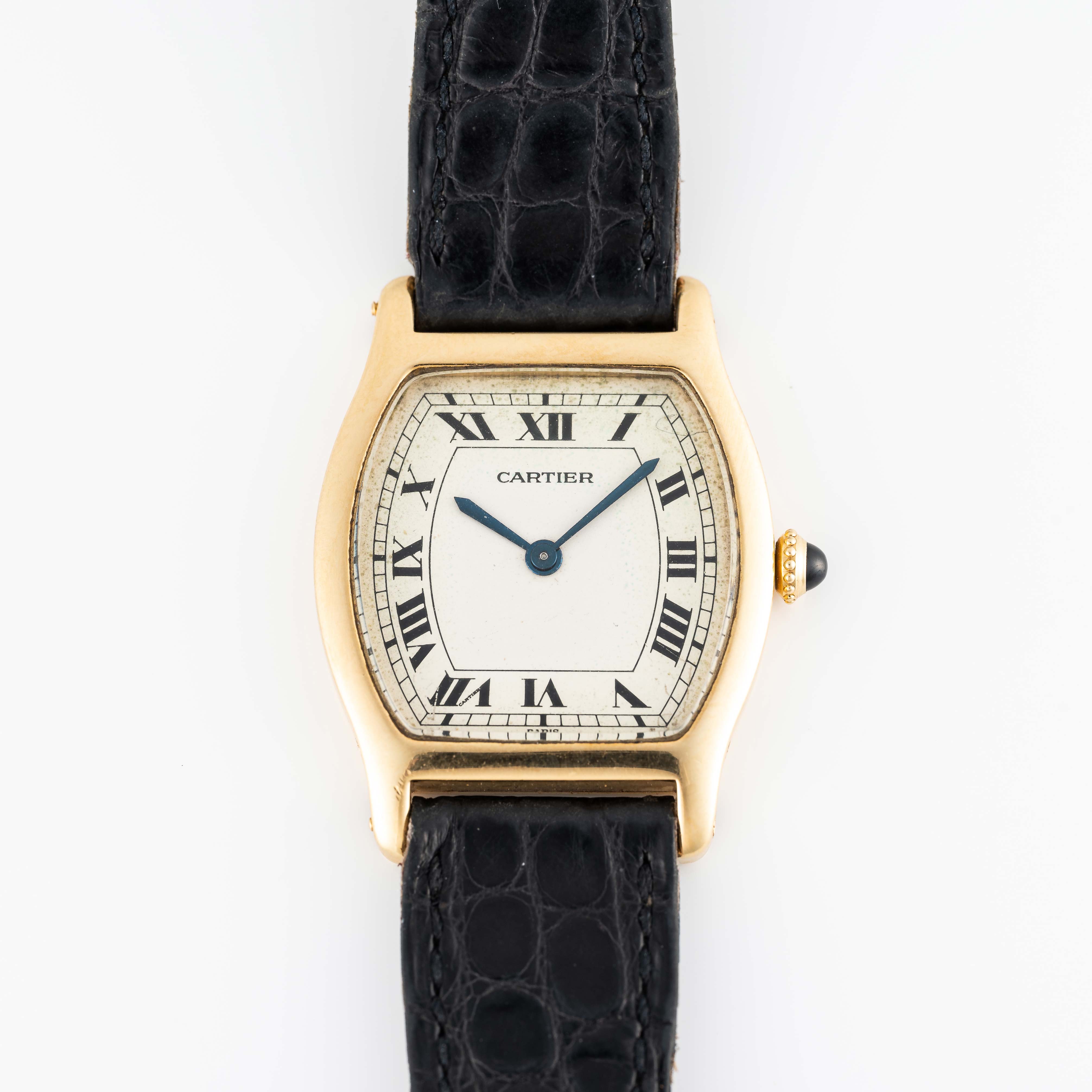 A RARE GENTLEMAN'S SIZE 18K SOLID GOLD CARTIER PARIS TORTUE WRIST WATCH CIRCA 1980, WITH FREDERIC - Image 11 of 11