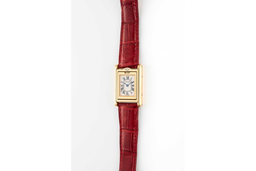 A RARE LADIES 18K SOLID GOLD & DIAMOND CARTIER TANK BASCULANTE WRIST WATCH CIRCA 2000s, REF. 2480 - Image 3 of 10