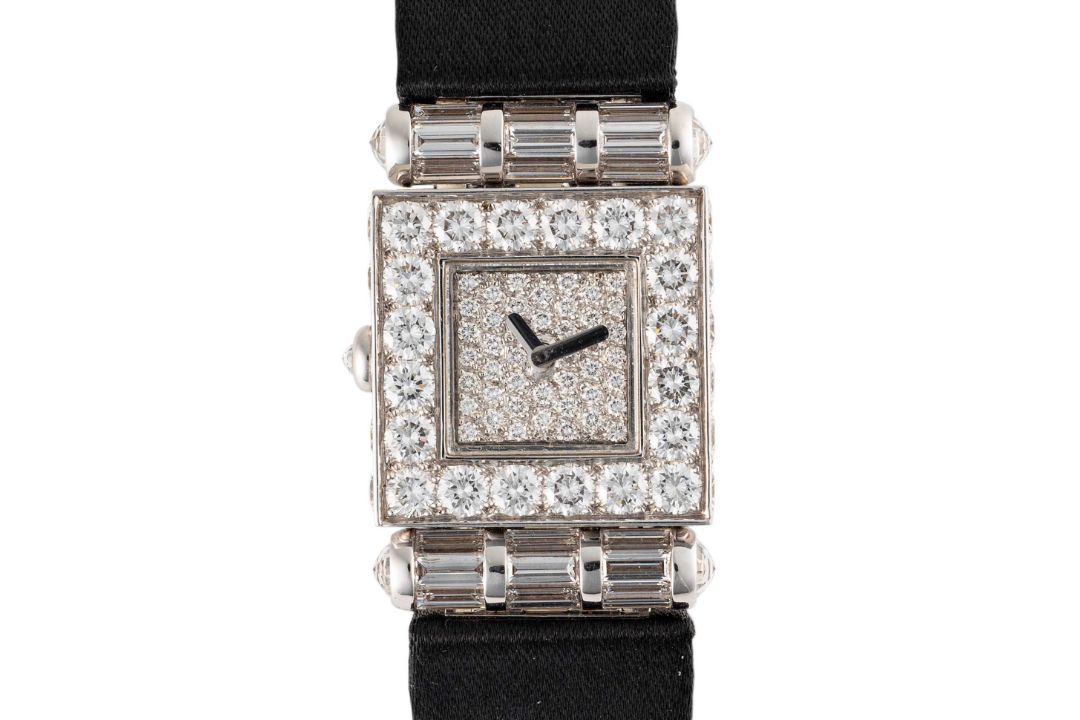 A LADIES 18K WHITE GOLD & DIAMOND CHANEL MATELASSE WRIST WATCH CIRCA 2000s Movement: Quartz. Case: - Image 1 of 8