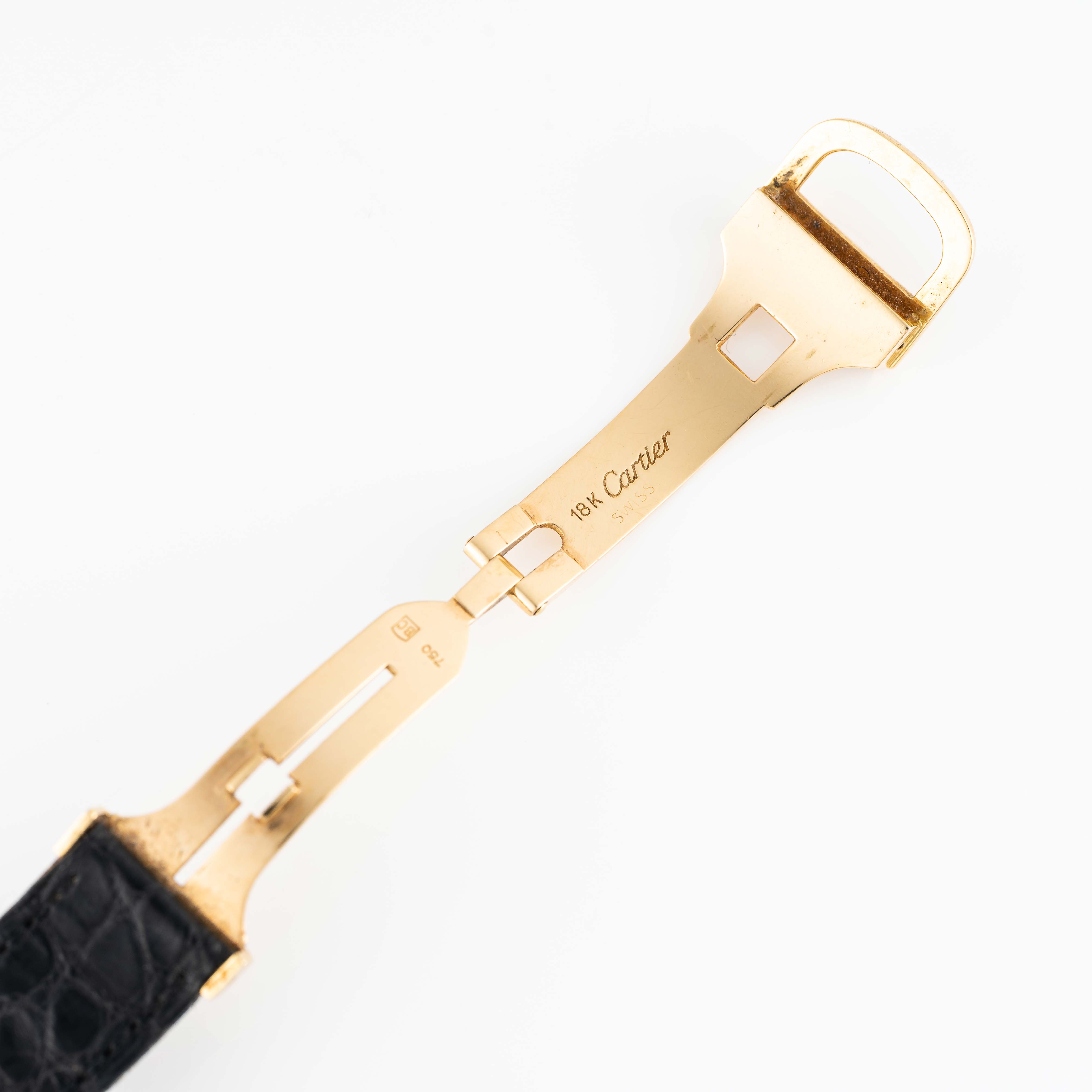 A RARE GENTLEMAN'S SIZE 18K SOLID GOLD CARTIER PARIS TORTUE WRIST WATCH CIRCA 1980, WITH FREDERIC - Image 8 of 11