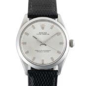 A GENTLEMAN'S SIZE STAINLESS STEEL ROLEX OYSTER PERPETUAL WRIST WATCH CIRCA 1969, REF. 1002