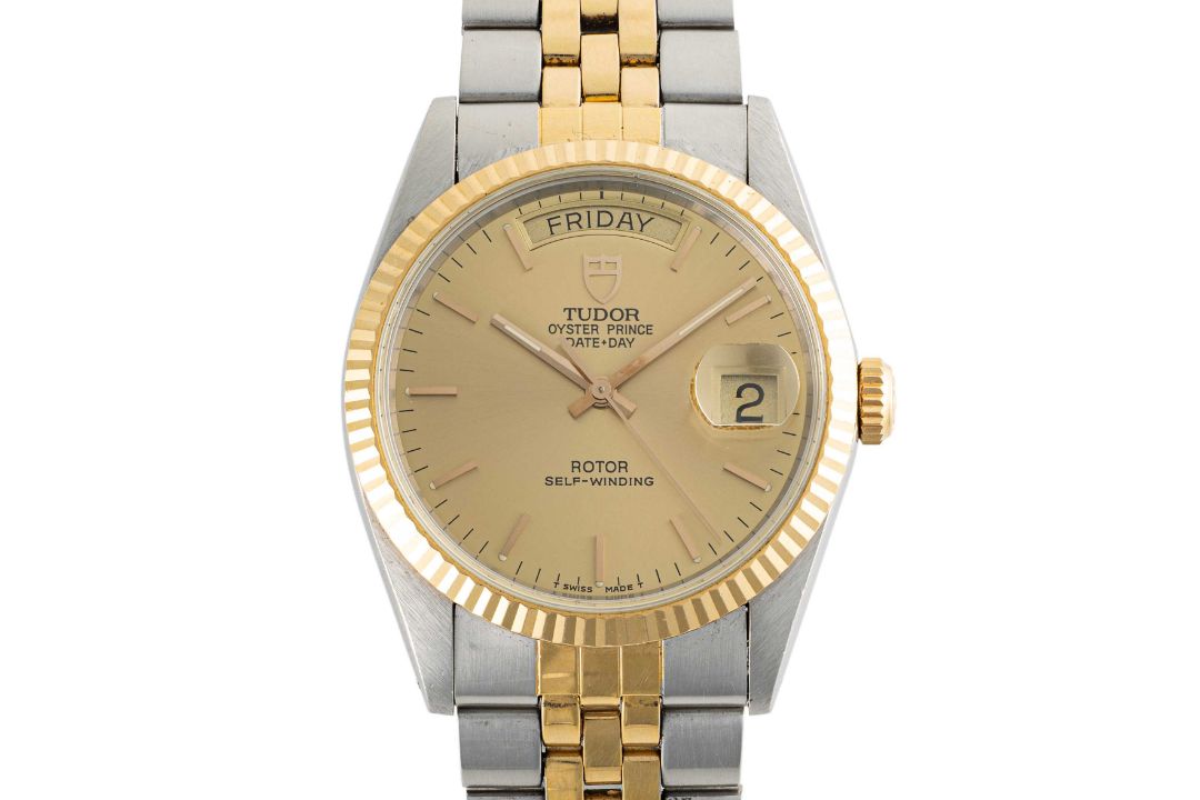 A GENTLEMAN'S SIZE STEEL & GOLD TUDOR OYSTER PRINCE DAY DATE BRACELET WATCH DATED 2001, REF. 76213 - Image 1 of 2