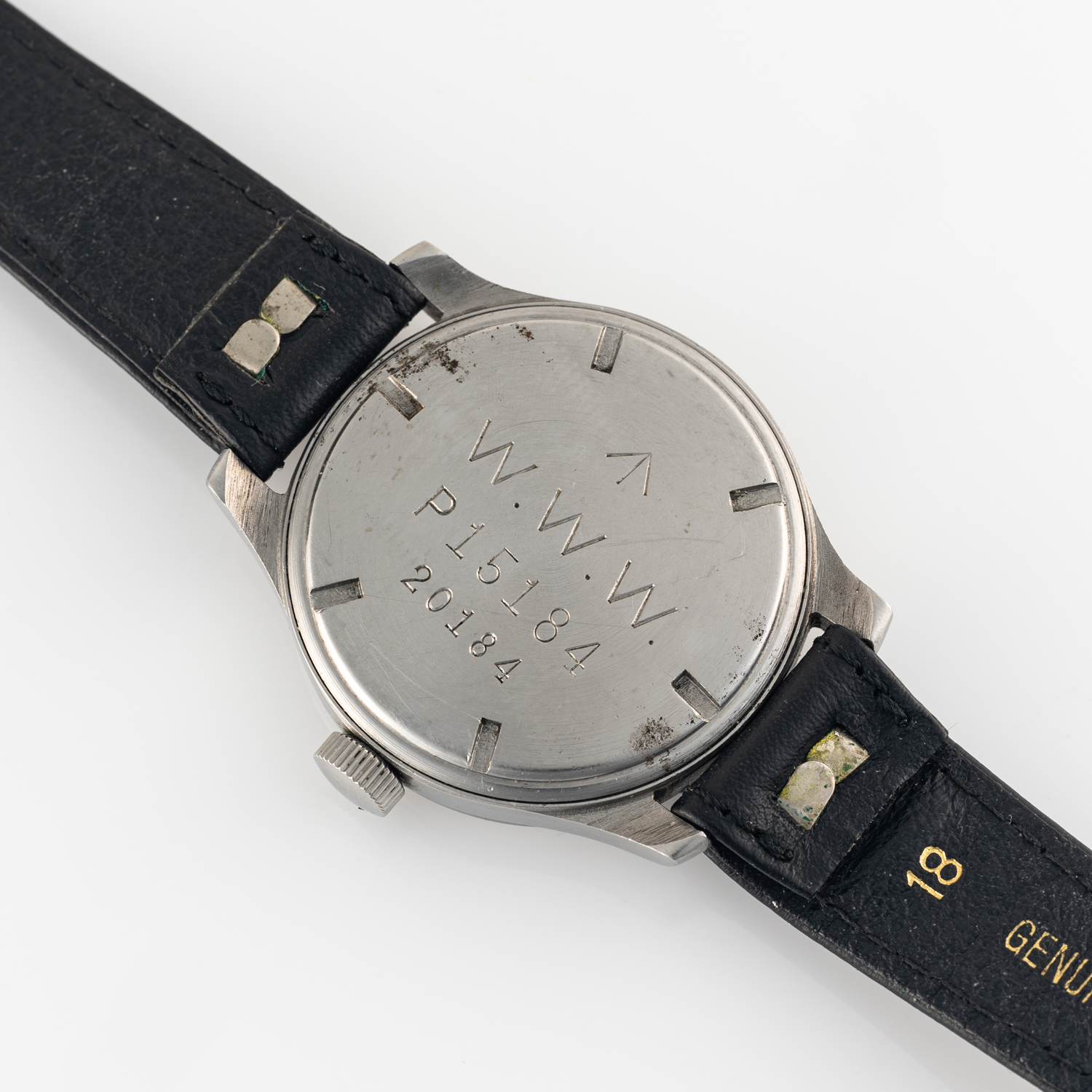A GENTLEMAN'S STAINLESS STEEL BRITISH MILITARY CYMA W.W.W. WRIST WATCH CIRCA 1945, PART OF THE " - Image 7 of 8