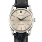 A GENTLEMAN'S SIZE STAINLESS STEEL ROLEX OYSTER PERPETUAL 