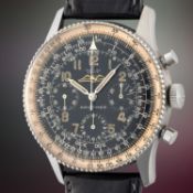 A RARE GENTLEMAN'S SIZE STAINLESS STEEL BREITLING NAVITIMER AOPA CHRONOGRAPH WRIST WATCH CIRCA 1960,