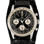 A GENTLEMAN'S SIZE STAINLESS STEEL BREITLING NAVITIMER CHRONOGRAPH WRIST WATCH CIRCA 1966, REF.