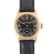 A GENTLEMAN'S SIZE GOLD CAPPED ROLEX SKY ROCKET WRIST WATCH CIRCA 1940, FOR THE CANADIAN MARKET,