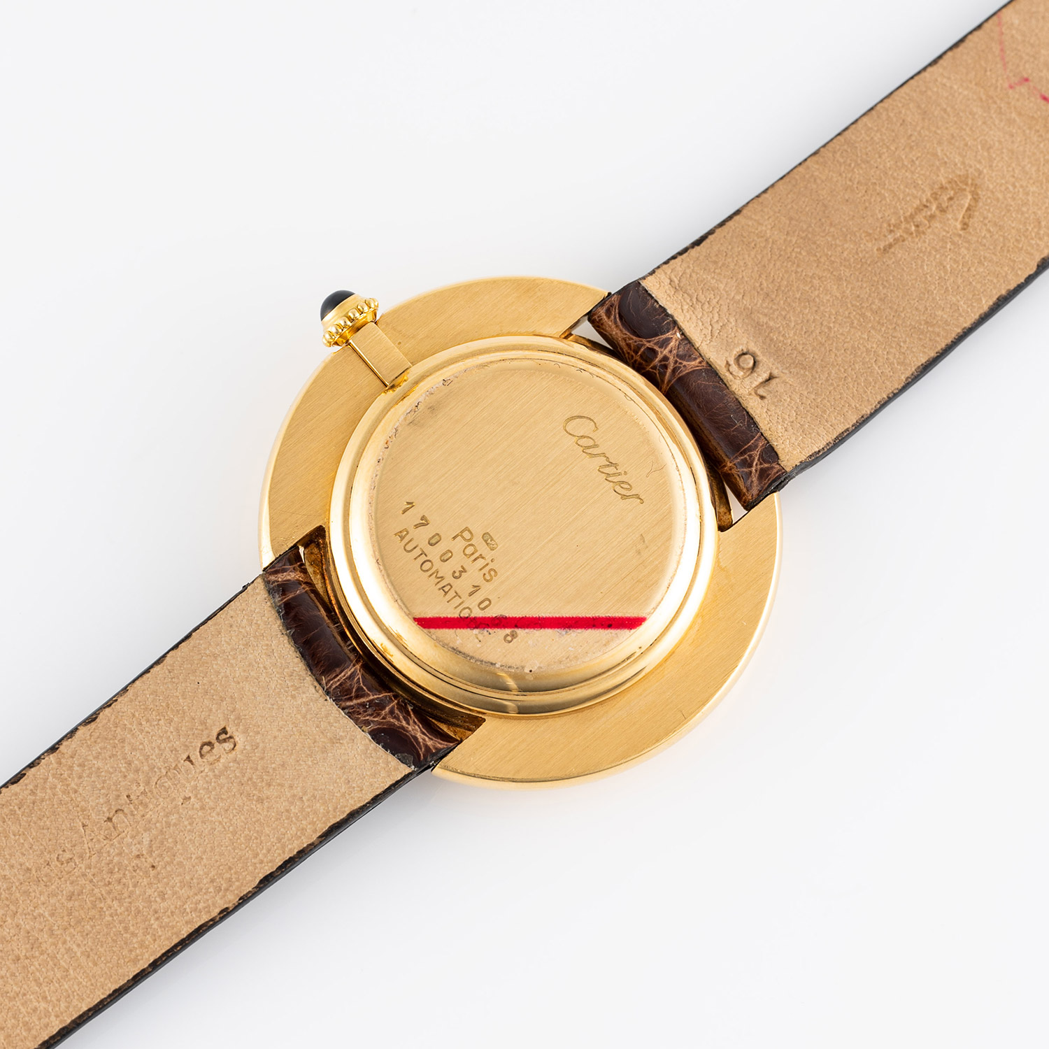 A RARE GENTLEMAN'S SIZE 18K SOLID GOLD CARTIER PARIS VENDOME AUTOMATIC WRIST WATCH CIRCA 1970s, REF. - Image 8 of 9