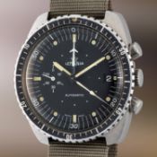 A VERY RARE GENTLEMAN'S STAINLESS STEEL SOUTH AFRICAN AIR FORCE LEMANIA 5012 PILOTS CHRONOGRAPH