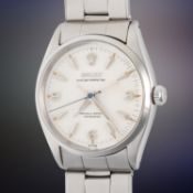 A GENTLEMAN'S SIZE STAINLESS STEEL ROLEX OYSTER PERPETUAL BRACELET WATCH CIRCA 1957, REF. 6564