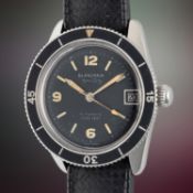 A RARE GENTLEMAN'S SIZE STAINLESS STEEL BLANCPAIN AQUA LUNG 1000 FEET DIVERS WRIST WATCH CIRCA 1960s